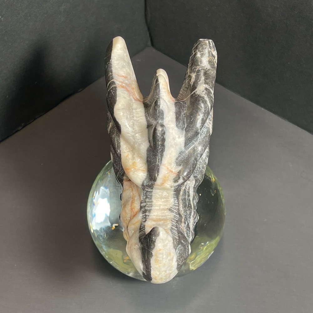 Natural Carved Dragon Head Skull Botswana gate Quartz Crystal 267g - Picture 6 of 6